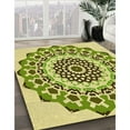 thumbnail image 2 of Ahgly Company Indoor Round Patterned Olive Green Area Rugs, 5' Round, 2 of 6
