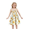 thumbnail image 1 of MIASHUI Robe d'Été Sans Manches à Imprimé Floral pour Filles Tout-Petits avec Bretelles Réglables pour Plage Vacances Décontracté Jaune, 2-3 Ans, 1 of 6