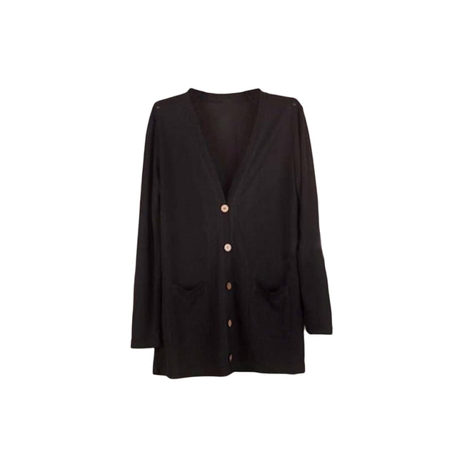 Qarigey Abrigo de moda chal de punto chaqueta de verano exquisito regalo dulce lavable ropa de mujer mano de obra fina cárdigan suelto Abrigos y chamarras Negro Qarigey AP013515-02
