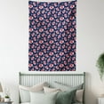 thumbnail image 4 of Floral Tapestry, Brush Bouquet of Wildflowers Picturesque Nature Summer Season Design, Wall Hanging for Bedroom Living Room Dorm Decor, 60W X 80L Inches, Coral Pink and Dark Blue, by Ambesonne, 4 of 5