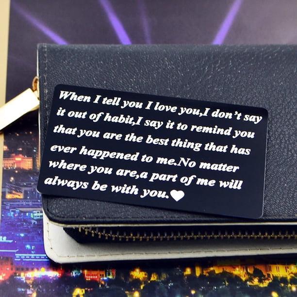 pstuiky Tarjeta para cartera, ideal para Navidad, San Valentín, aniversario o como regalo para su esposo, esposa o novia.