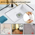 thumbnail image 4 of Recogedor de pelo, cubierta de drenaje cuadrada para ducha, tapón de pelo de silicona con ventosa, traje fácil de instalar para baño, bañera, cocina, paquete de 2 (gris blanco) Xemadio WMZL-1111, 4 of 9