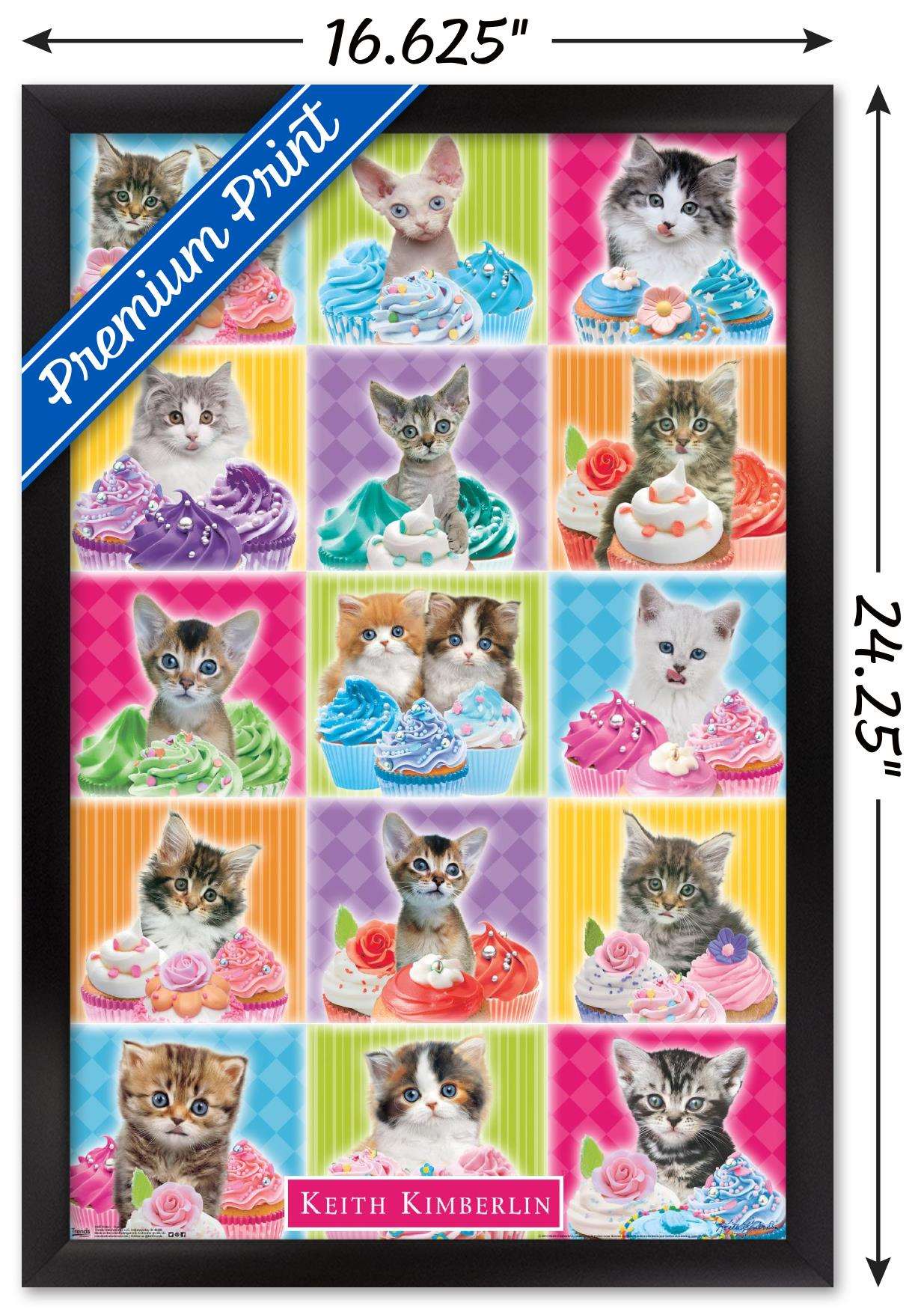 Keith Kimberlin - Kitten - Cupcake Wall Poster, 14.725" x 22.375", Framed