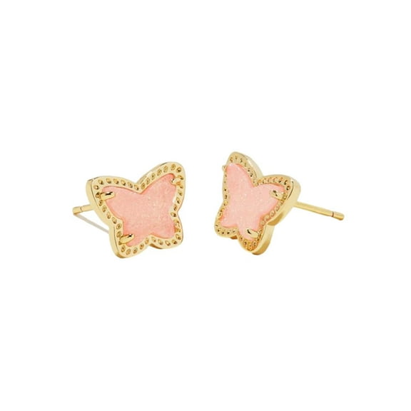 Kendra Scott Women's Lillia Butterfly Stud Earrings in Gold Pink Dursy