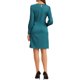 thumbnail image 3 of Vestido de satén con cintura ajustable INSPIRE CHIC para mujeres, de manga larga, con fruncidos, cuello redondo, vestido de cóctel para fiestas, azul verde XL, 3 of 5