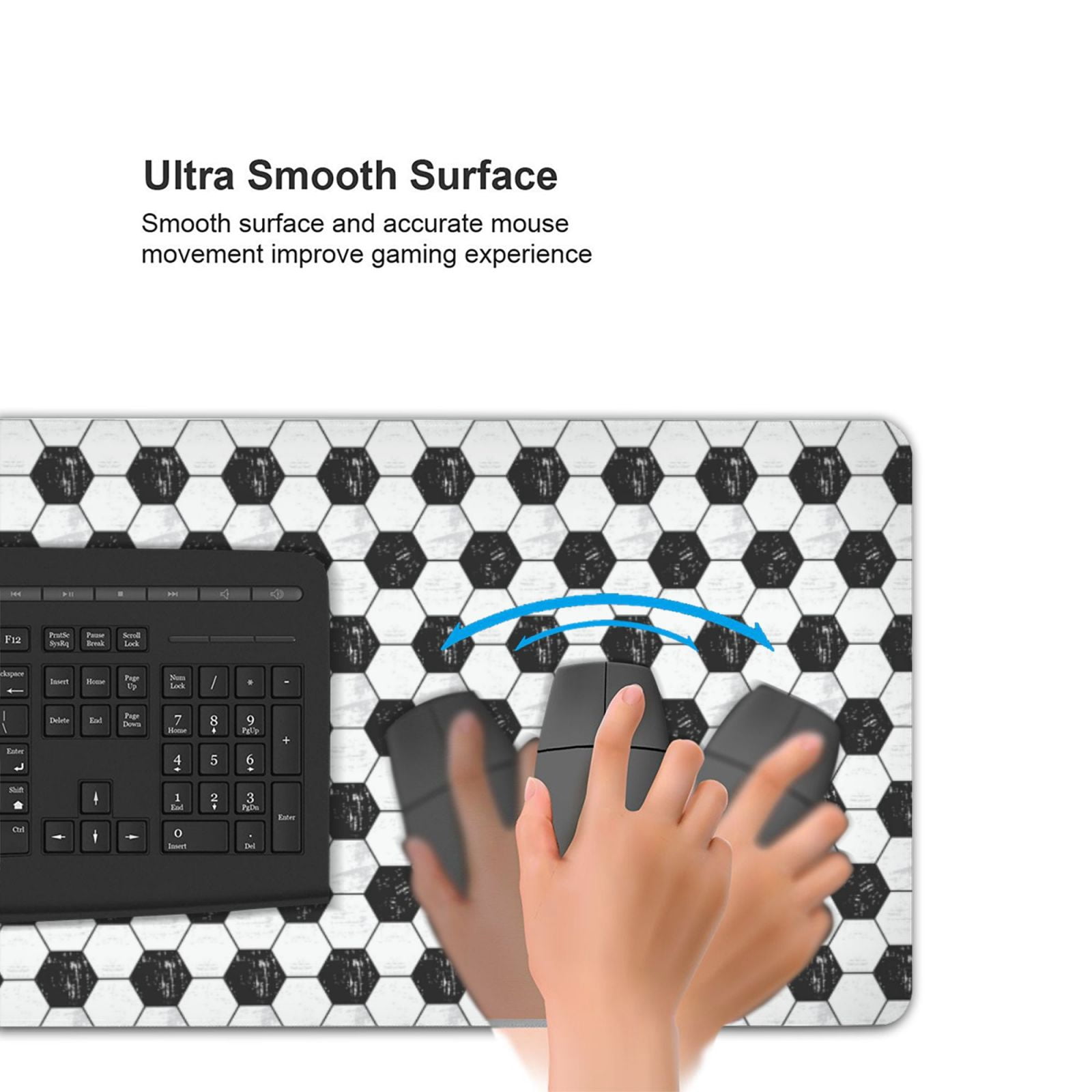 Xecao Soccer Print Large Mouse Pad, 16x35.5in Mousepad, Professional Non-Slip Rubber Base Big Mouse Pad, Mouse Pad for Gaming & Office Full Desk Mouse Pad