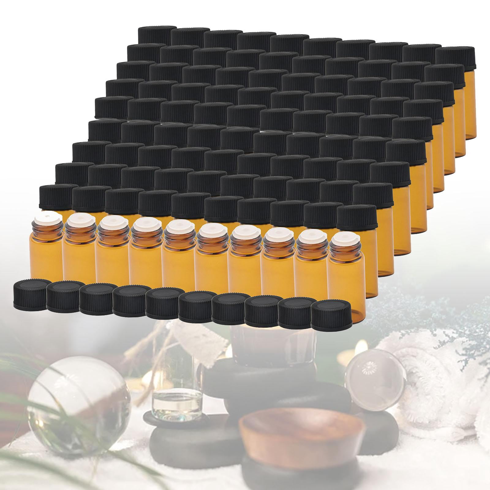 FITYLE 100 Pieces Small Empty Glass Bottles Glass Travel Bottle Empty Birthday Gifts Refillable Decoration Sample Bottles for Stopper 3ml