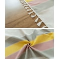 thumbnail image 4 of Mantel a rayas de tela simple, tapete de mesa a prueba de polvo de algodón y lino, mantel rectangular para decoración de la cocina del hogar (140 * 140 cm, color), 4 of 5