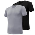 thumbnail image 4 of Afuyipoi Men's Basic Tees 2-Pack,Classic Crew Neck Everyday Breathable Cotton T-Shirts Gray M, 4 of 5
