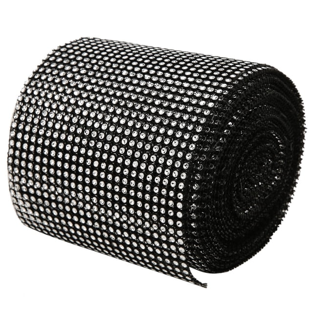 24 Rows Electroplating Plastic Rhinestone Ribbon Mesh Wedding Clothing Decoration 9m/10 Yard Length, Shiny and Beautiful, Easily Bend, Perfect for DIY Jewelry Accessories,