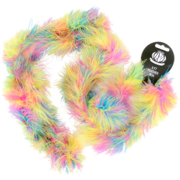 Marabou Feather Boa, Multicolor, Medium Weight, 72", Hot Mix Walmart