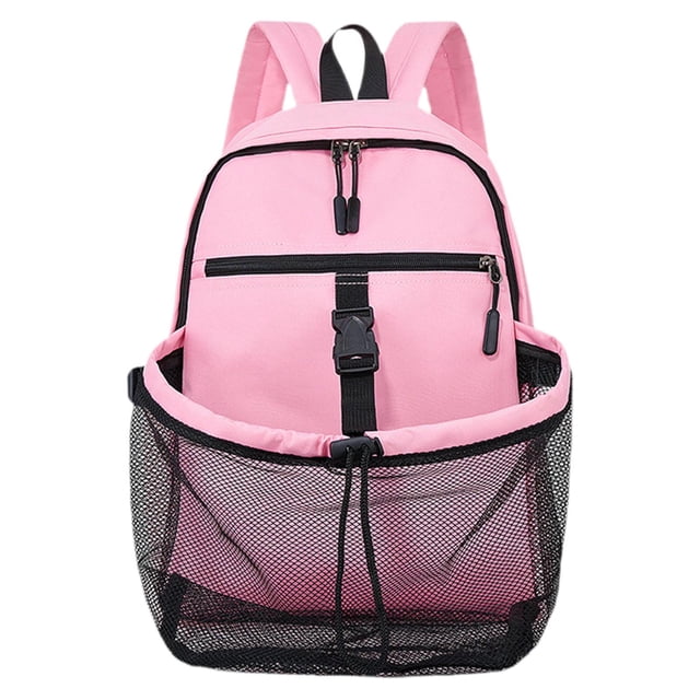 Almencla Basketball Backpack Carrier Multifunction Sports Bag for Camping Outdoor Gym Pink
