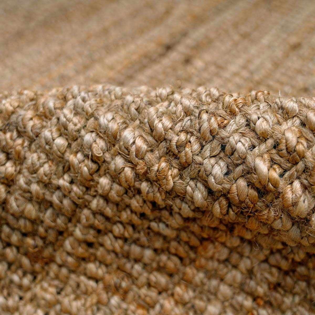 Hauteloom Ambel Handwoven Jute Rug - Natural Fiber Area Rug - Natural Farmhouse Look Carpet - Rattan Wicker Look Carpet - Brown - 4' x 6'