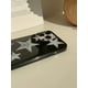 thumbnail image 4 of 1pc Glossy Black & Silver Five-Star Pattern Phone Case For Apple Iphone, 4 of 5