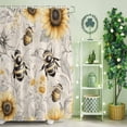 thumbnail image 2 of Shower Curtain, Retro Farm Sunflower Bee Flower Waterproof Shower Curtain Set with Hooks for Bathroom Showers,Stalls and Bathtubs,36x72In Vintage Summer Botantical, 2 of 9