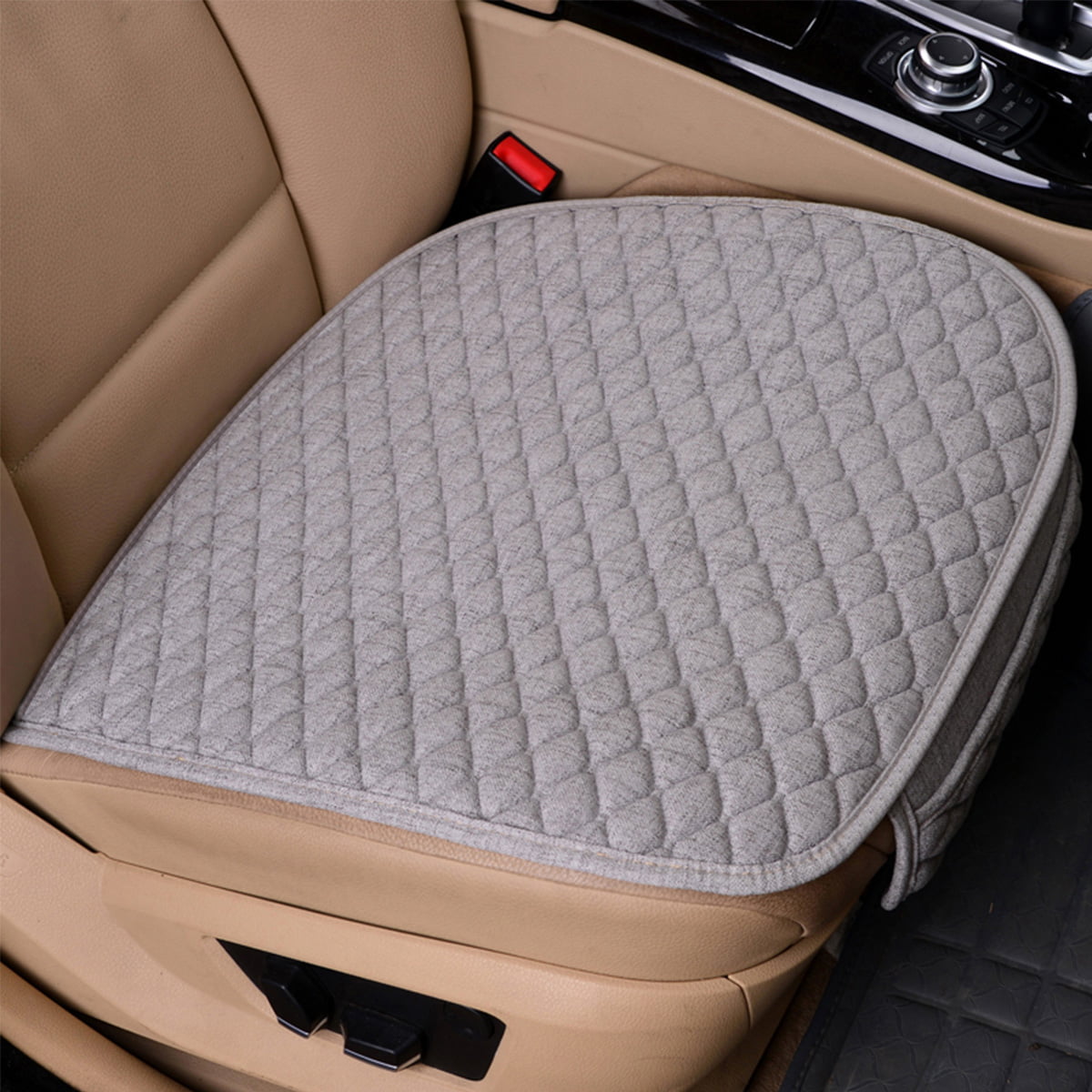 Flax Auto Car Interior Front Seat Cover Home Office Chair Cushion Mat Pad Black