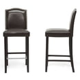 thumbnail image 2 of Bowery Hill 44.5"H Modern Faux Leather/Wood Bar Stool in Brown (Set of 2), 2 of 3