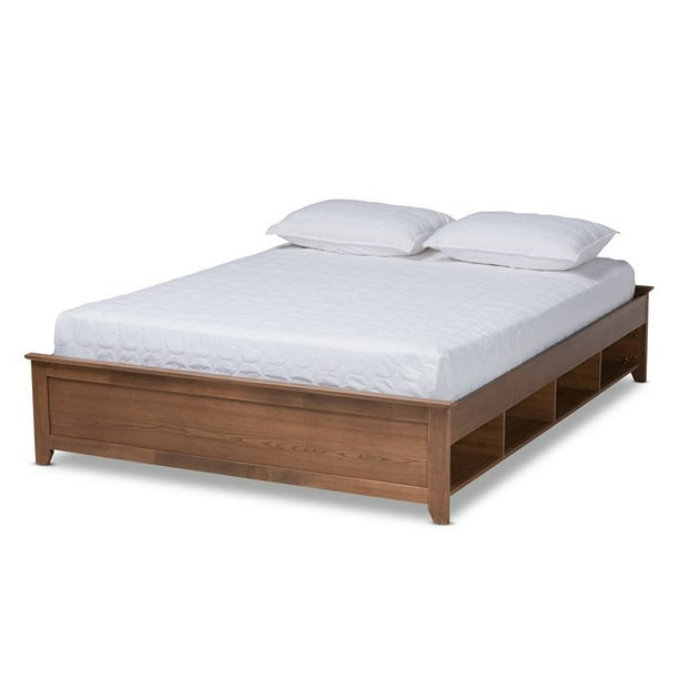 Baxton Studio Anders King Size Ash, King Size Wooden Storage Bed