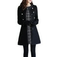 thumbnail image 2 of Women Coat Jacket Winter Warm Outwear Wool Lapel Trench Parka Overcoat, 2 of 7