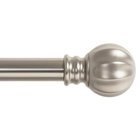 Ivilon Curtain Rod with Ball Finials - 1 inch Pole. 28 to 48 Inch. Satin Nickel