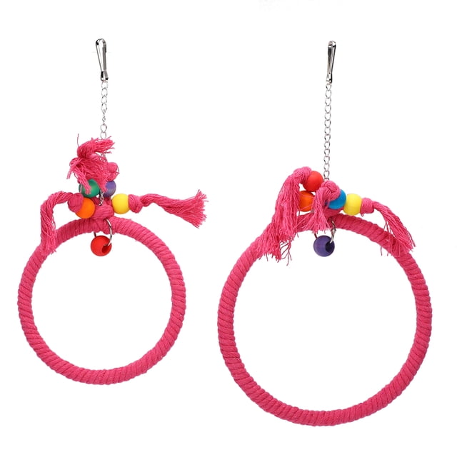 YLSHRF Bird Hanging Perches Swings Toy, Hanging Ring, Cotton Rope For Parrotlet Budgie Cockateil Cockatoo Pet