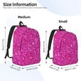 thumbnail image 3 of Hirioo Rose Red Glitter Canvas Backpack, Durable Travel Backpack with Multiple Compartments,Large Capacity, Backpack for School, Hiking, Work, 3 of 7