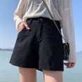 thumbnail image 3 of NOVEDAD DE VERANO 2020, pantalones cortos vaqueros blancos y negros, pantalones de pierna ancha de cintura alta para mujer, pantalones holgados ins hot, aspecto fino y alto, 3 of 5