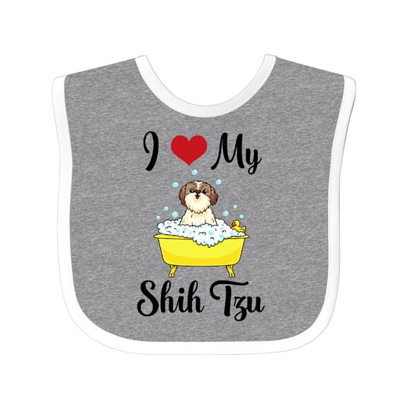 Inktastic I Love My Shih Tzu Dog Gifts Boys or Girls Baby Bib