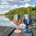 thumbnail image 2 of Camco Life is Better at The Campsite Camper/RV Wine Tumbler | Kitchen Grade Stainless Steel, Navy and Peach, 2-Pack (51917), 2 of 14