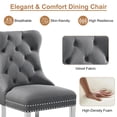 thumbnail image 4 of Velvet Dining Chairs Set of 6, Upholstered Tufted Dining Chairs with Stainless Steel Legs & Pull Ring for Dining Room, Living Room, 4 of 6