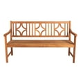 thumbnail image 6 of Sloane 59.1" 3-Seat Ogee Diamond-Back 600-Lbs Support Acacia Wood Outdoor Garden Patio Bench, Teak, 6 of 8