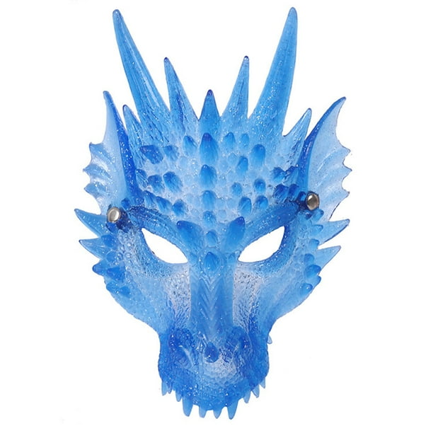 Máscara Blue Dragon 3D de silicona integral para fiesta de Halloween