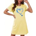 thumbnail image 4 of Mefallenssiah Chemise de Nuit Courte Surdimensionnée pour Femmes Mode Imprimé Poitrine Manches Courtes, 4 of 7