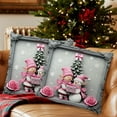 thumbnail image 4 of Funda de Cojín de Lino con Muñeco de Nieve Rojo Navideño | Decoración Navideña para Sofá | 45X45Cm | Funda de Cojín con Imitación de Bordado, 4 of 6