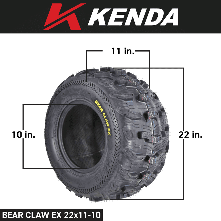 Kenda Bear Claw EX K573 22x11-10 6 PLY Rear ATV Tires, Long Kenda Bear Claw EX K573 22x11-10 6 PLY Rear ATV Tires, Long