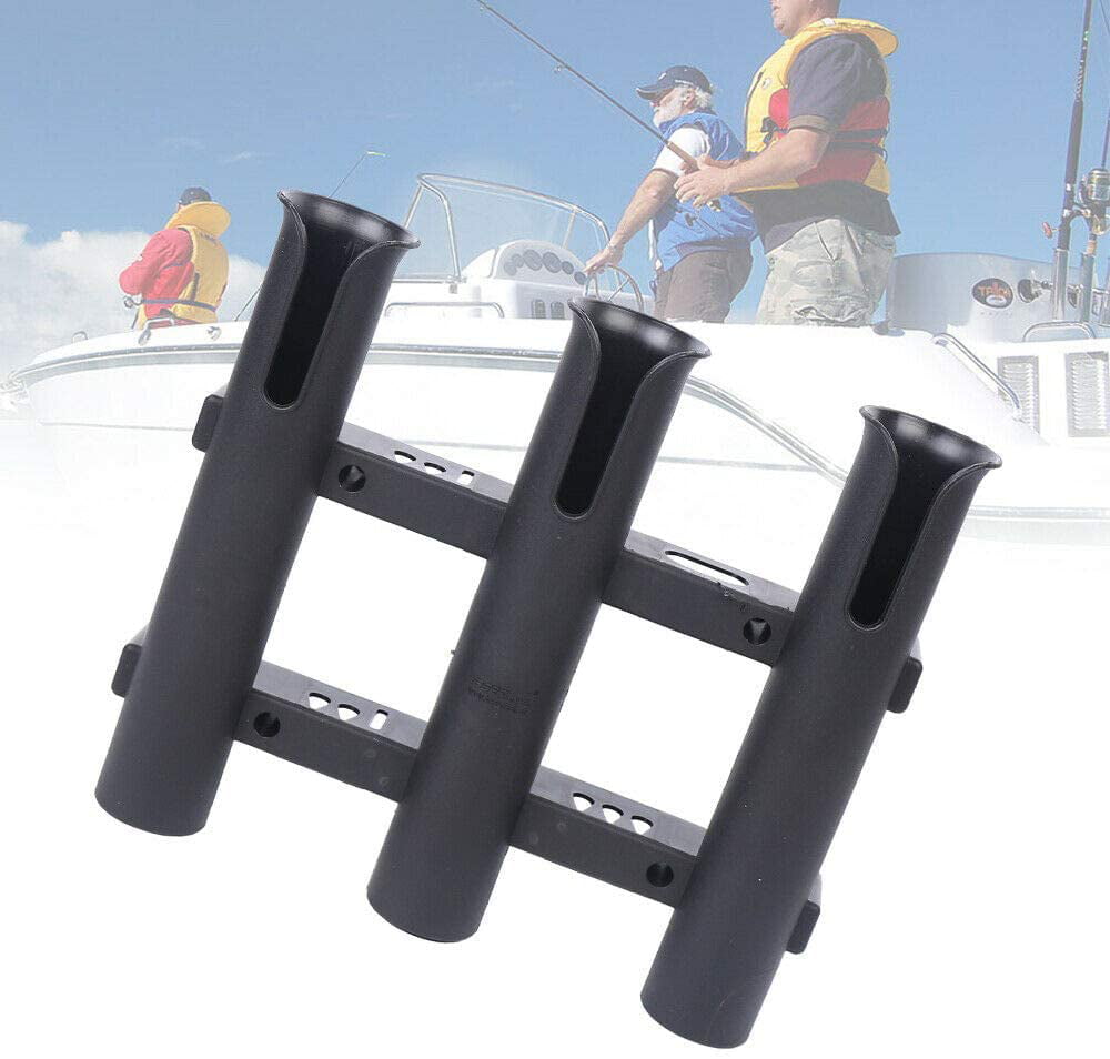 ABS Plastic Fishing Rod Holder for Boat Yacht 2 Pole Tube Rack Mounting Bracket 