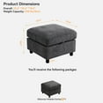 thumbnail image 3 of 25" Square Storage Ottoman for Modular Couch, Convertible Footrest with Hidden Compartment, Chenille Upholstered Coffee Table & Extra Living Room Seating, Dark Grey, 3 of 8