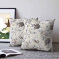 thumbnail image 2 of 24x24 Pillow Covers Set of 2, Grey Blue Vintage Floral Throw Pillow Covers Decorative Couch Cushion Case, Hydrangea Botanical Elegant Microfiber Square Pillowcases for Bedroom Car Living Room, 2 of 9