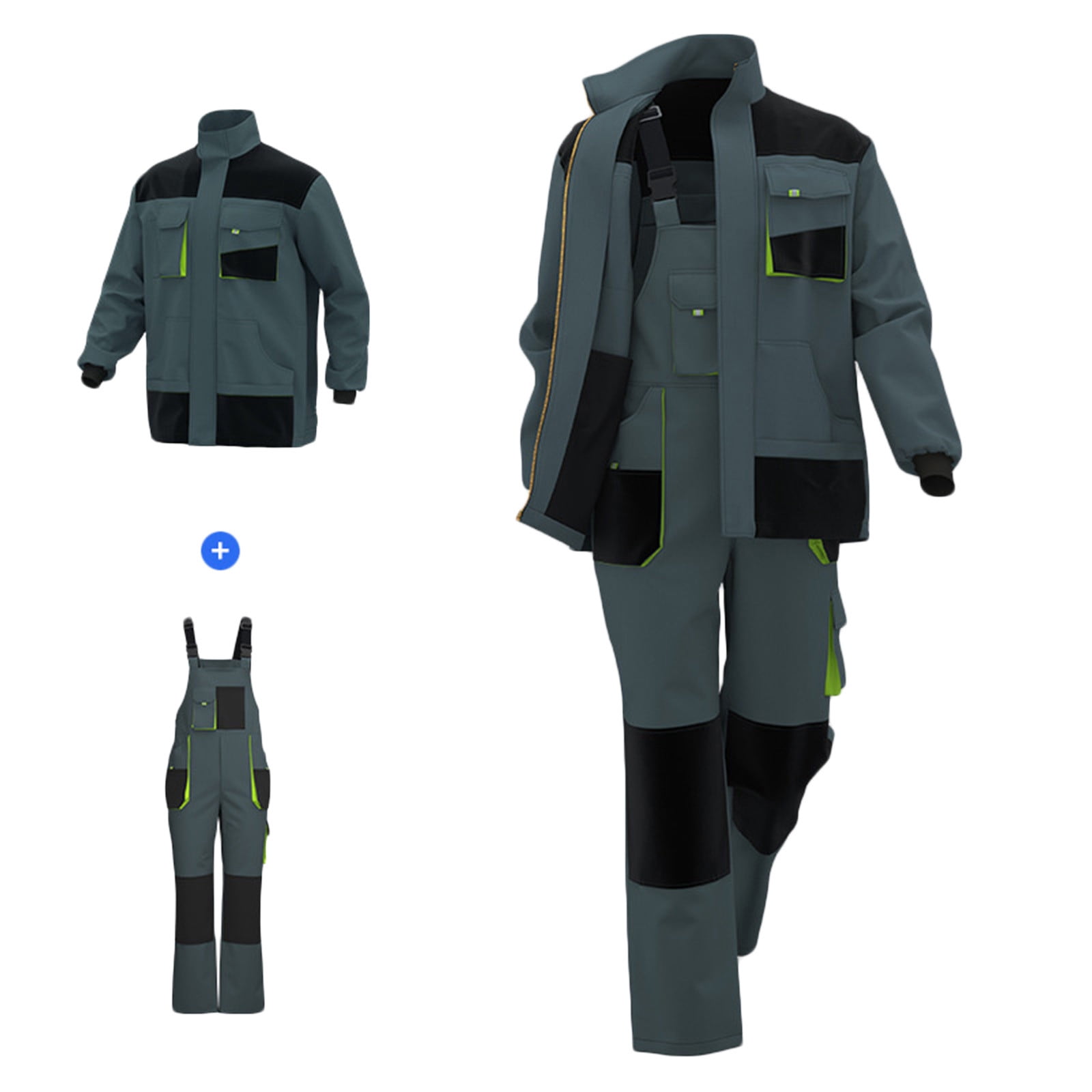 Hinvhai Mens Work Coveralls Long Sleeve Workwear Overalls Utility