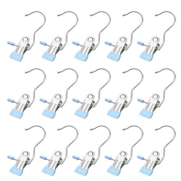 Xihbxyly Clips de Acero Inoxidable, Percha Compacta para Secar Ropa, Ganchos Multifuncionales de Alta Resistencia, Diseño Giratorio de 360°, Solución de Almacenamiento para Viajes y Campamentos, Esen
