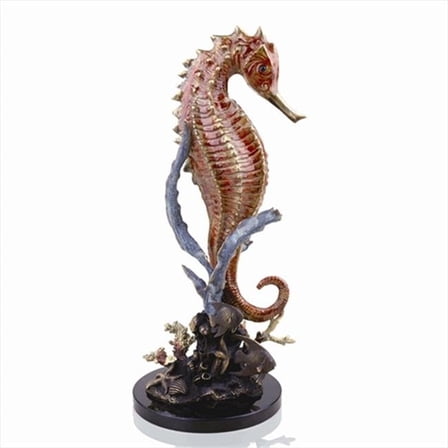 SPI 18 inch Seahorse and Coral Statue Hand Finished