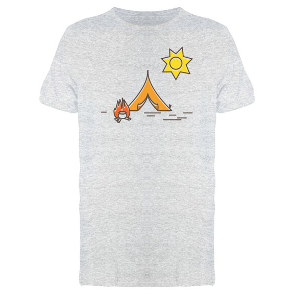 Camping: Tent, Fire And Sun Tee Men's -Image by Shutterstock