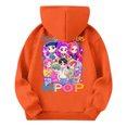 thumbnail image 3 of Moonsky Sudadera con capucha y cordón HUNTRX, estampado de grupo de chicas coreanas, jersey corto, suave y cómodo, top de manga larga para primavera y otoño. Naranja 150, 3 of 4