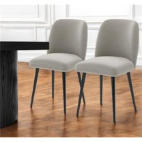 HomeRoots 564815 Gray & Black Upholstered Fabric Dining Side Chairs, 250 lbs - Set of 2