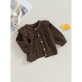 thumbnail image 3 of Wassery Baby Girls Knit Cardigan Sweater Long Sleeve Doll Collar Button Knitted Cardigan 3M 6M 12M 18M 24M Infant Fall Winter Loose Fit Crochet Knitwear Outerwear, 3 of 8