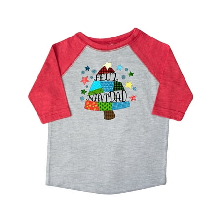 

Inktastic Feliz Navidad Patchwork Tree Quilting Gift Toddler Boy or Toddler Girl T-Shirt