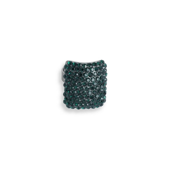 SOHI Silver-Plated Green Artificial-Stones Ring
