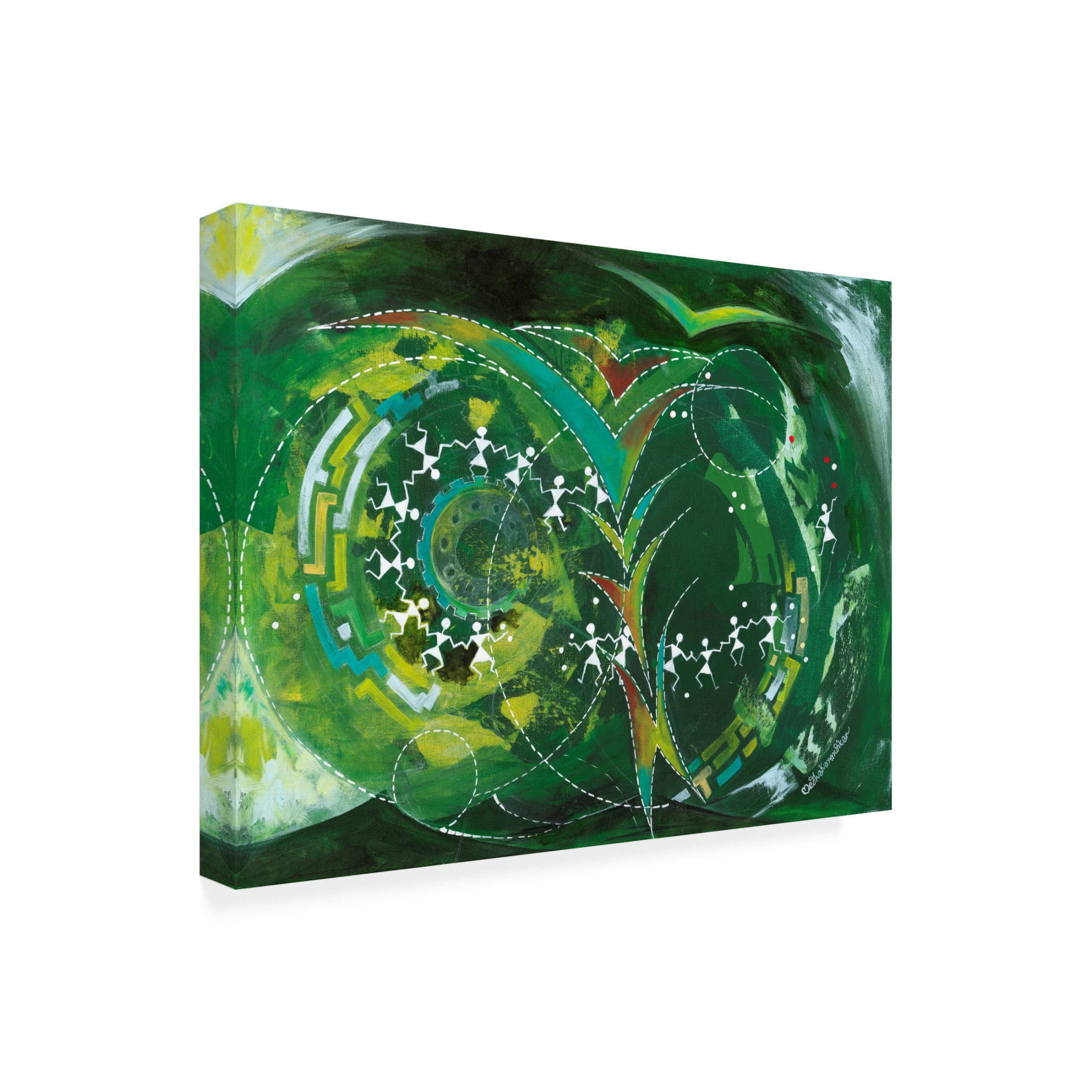 Canvas Wall Art - Medha Karandikar 'Village Dance' Wall Art for Living Room, Bedroom, or Office Décor by Trademark Fine Art - 47 x 35 Inches