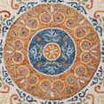 thumbnail image 3 of Ox Bay Talia 4' Round Orange/Cream Floral Wool Indoor Area Rug, 3 of 7