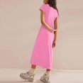 thumbnail image 4 of Women's 2024 Summer Short Sleeve Tshirt Dress Casual Crew Neck Beach Long Maxi Dresses, 4 of 6
